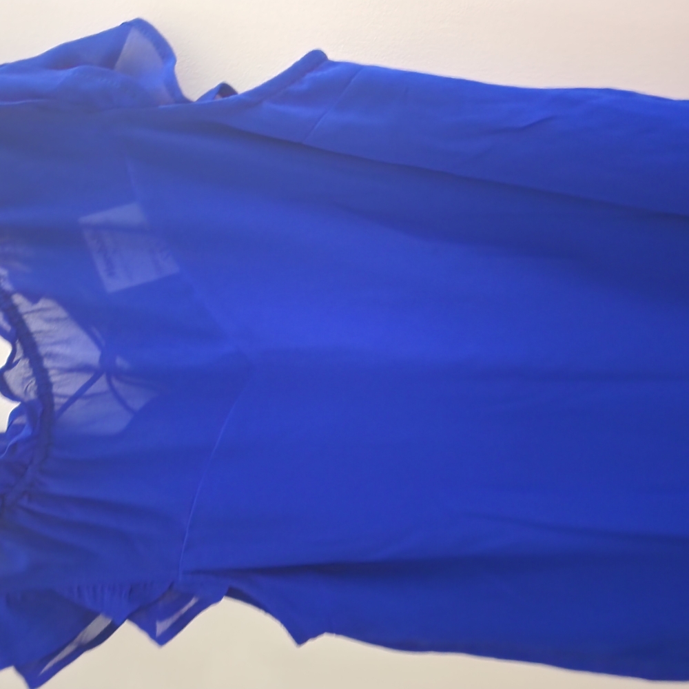 Vibrant Blue Ruffled Dress - Picture 3 of 4
